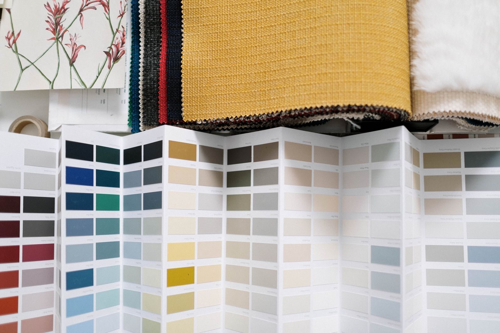 Fabric and material samples photograph
