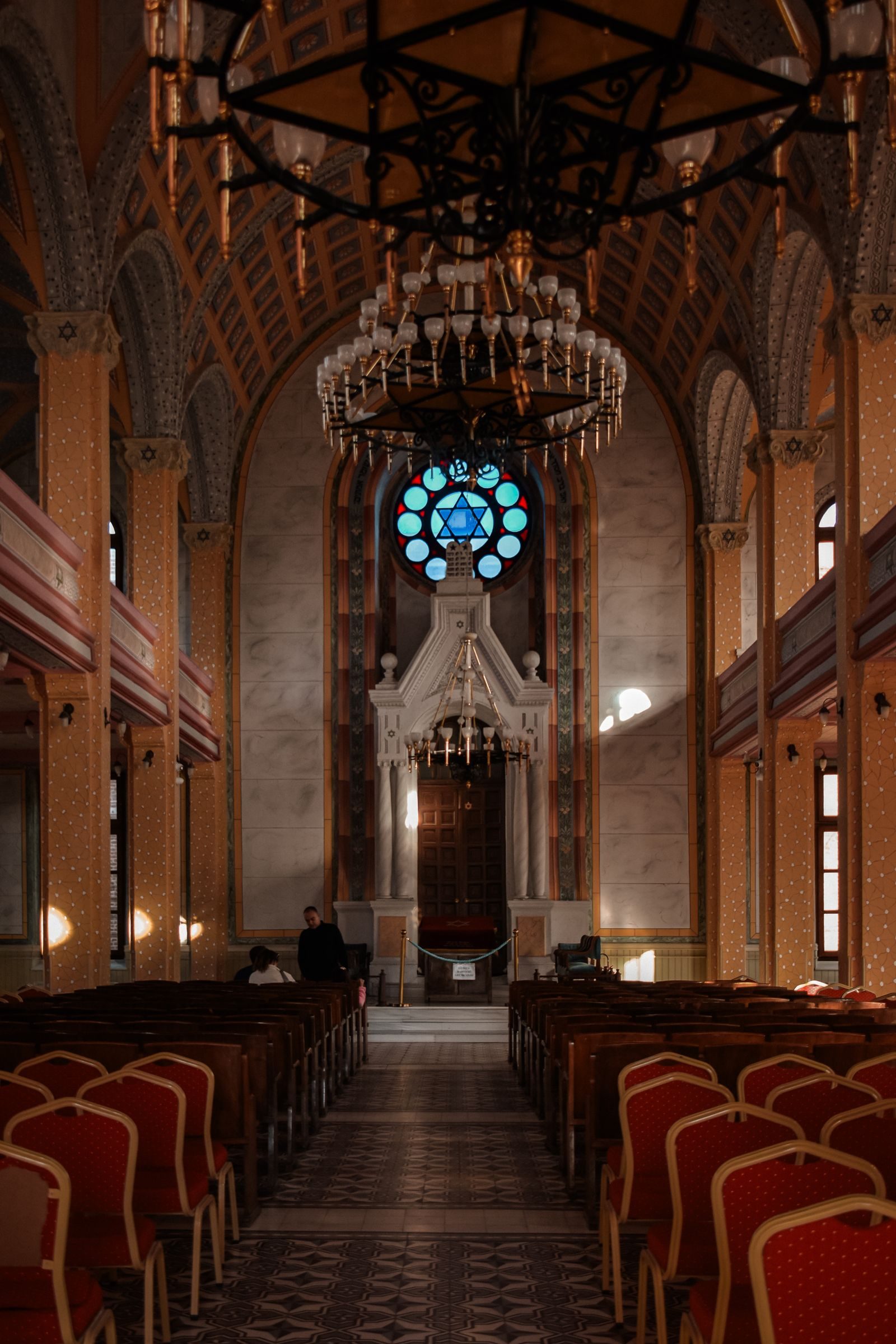 Historic synagogue interior photograph